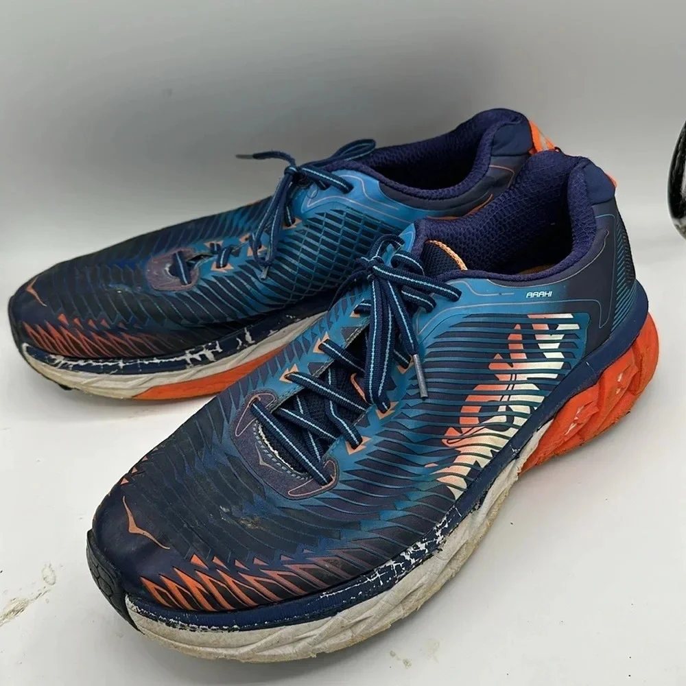 men's blue orange purple Hoka Arahi tennis shoes size 12.5 - Picture 2 of 6